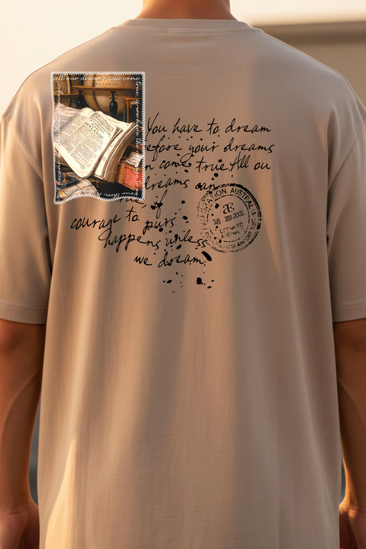 Organic Cotton Tshirt For Men |TOS-BEIGE-143