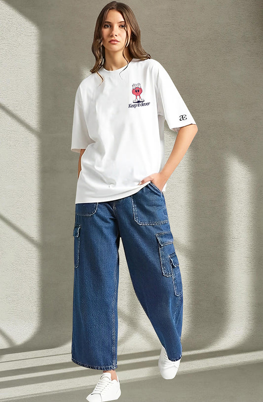 Organic Cotton Tshirt For Women |TOS-WHITE-130