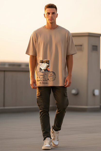 Organic Cotton Tshirt For Men |TOS-BEIGE-143