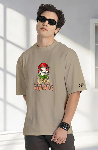 Organic Cotton Tshirt For Men |TOS-BEIGE-046