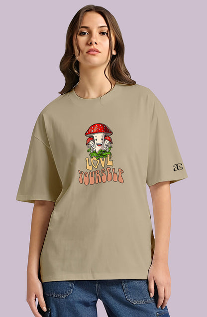 Organic Cotton Tshirt For Women |TOS-BEIGE-046