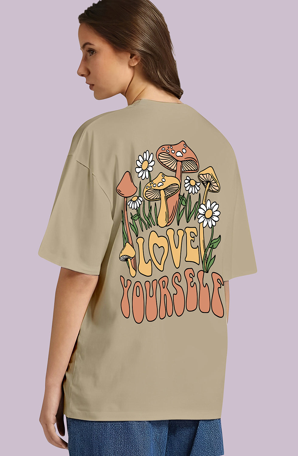 Organic Cotton Tshirt For Women |TOS-BEIGE-046