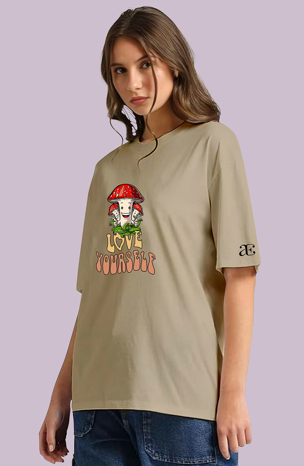 Organic Cotton Tshirt For Women |TOS-BEIGE-046