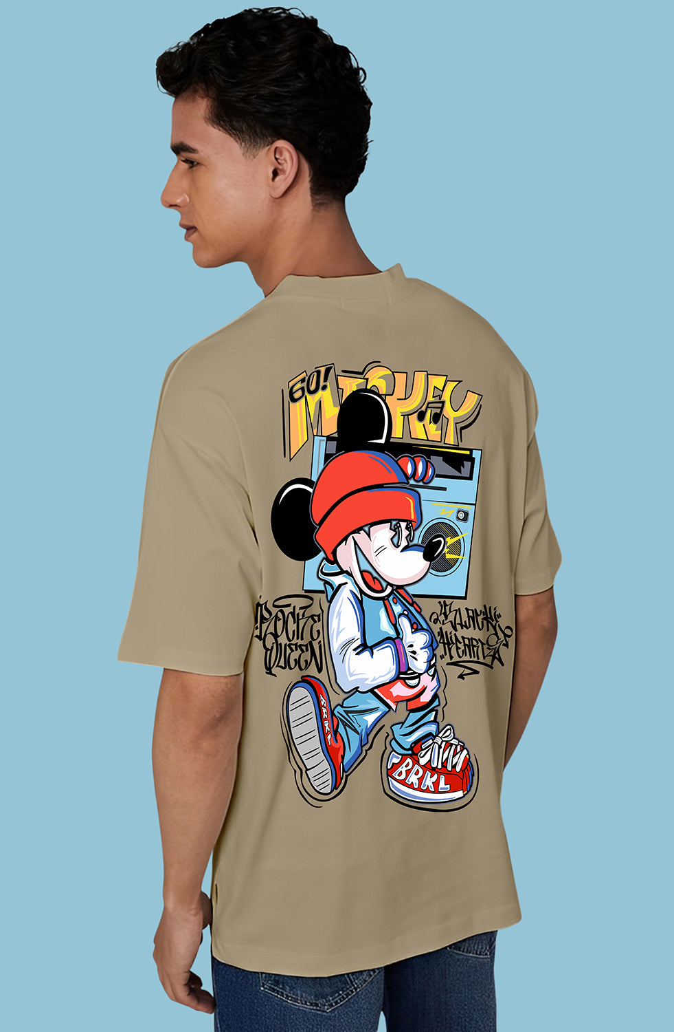 Organic Cotton Tshirt For Men |TOS-BEIGE-051