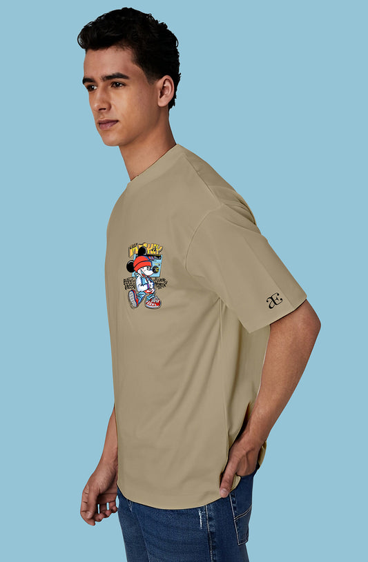 Organic Cotton Tshirt For Men |TOS-BEIGE-051