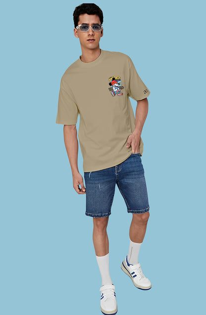 Organic Cotton Tshirt For Men |TOS-BEIGE-051