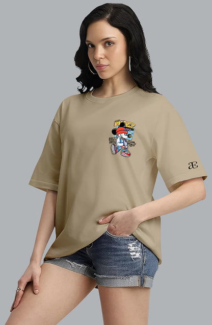 Organic Cotton Tshirt For Women |TOS-BEIGE-051