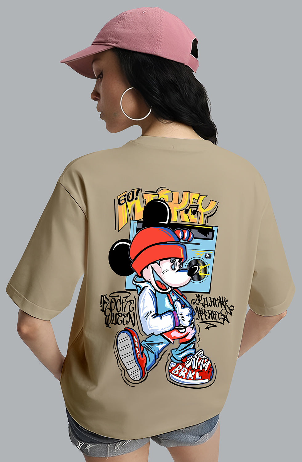 Organic Cotton Tshirt For Women |TOS-BEIGE-051