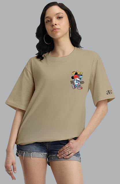 Organic Cotton Tshirt For Women |TOS-BEIGE-051