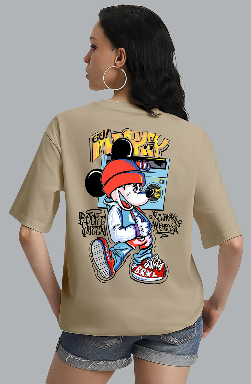 Organic Cotton Tshirt For Women |TOS-BEIGE-051