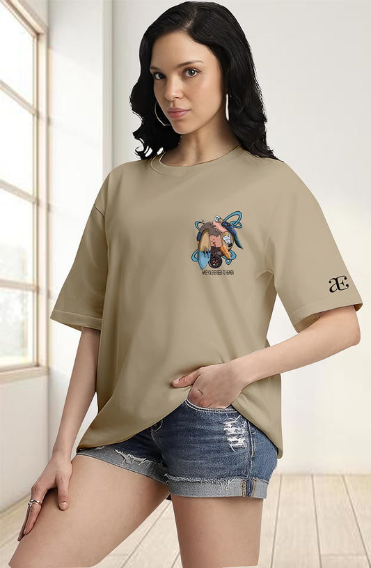 Organic Cotton Tshirt For Women |TOS-BEIGE-075