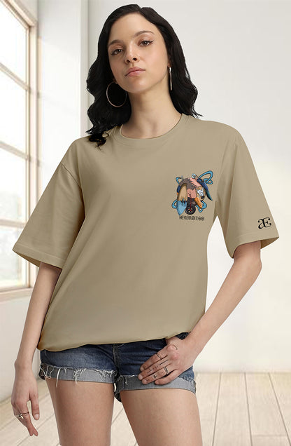 Organic Cotton Tshirt For Women |TOS-BEIGE-075