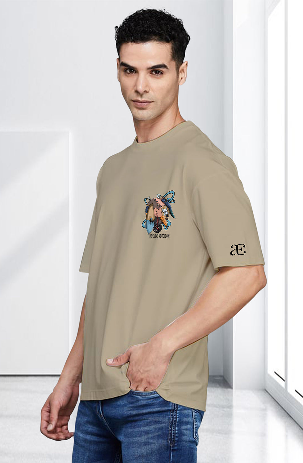 Organic Cotton Tshirt For Men |TOS-BEIGE-075