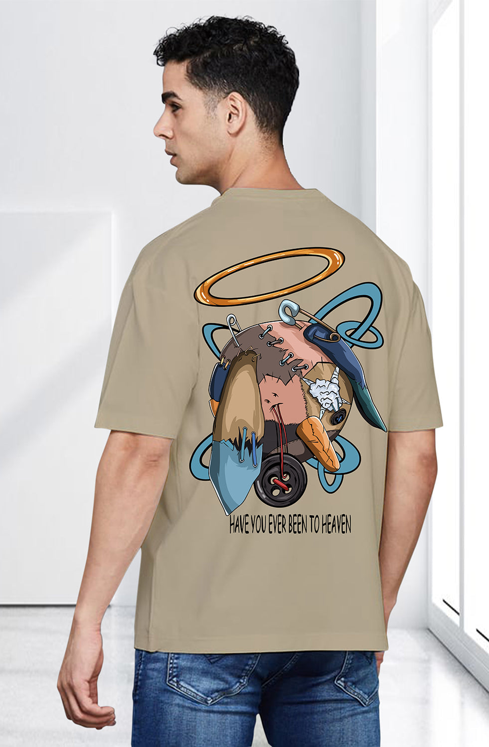 Organic Cotton Tshirt For Men |TOS-BEIGE-075