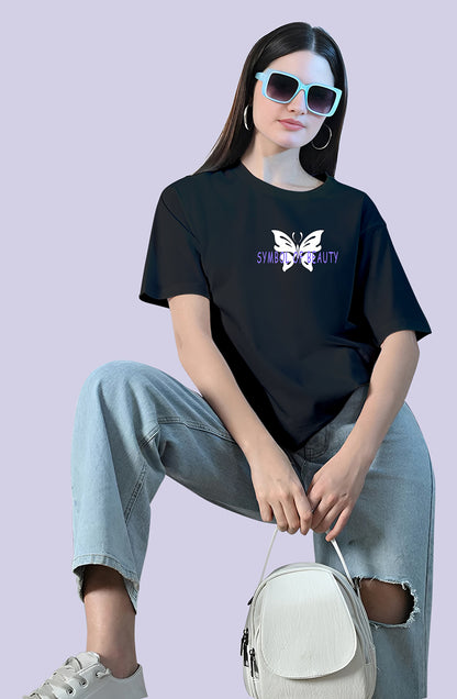 Organic Cotton Tshirt For Women |TOS-BLACK-124