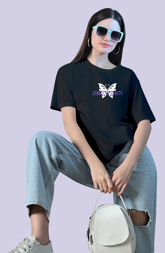 Organic Cotton Tshirt For Women |TOS-BLACK-124