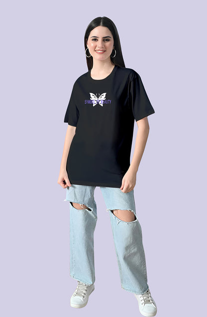 Organic Cotton Tshirt For Women |TOS-BLACK-124