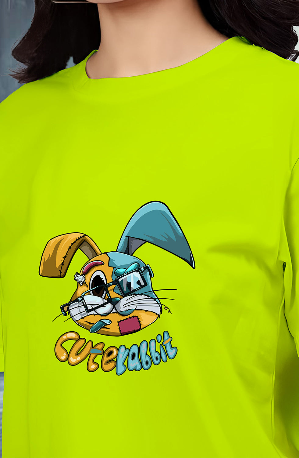 Organic Cotton Tshirt For Women |TOS-LEMON GREEN-047