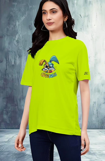 Organic Cotton Tshirt For Women |TOS-LEMON GREEN-047