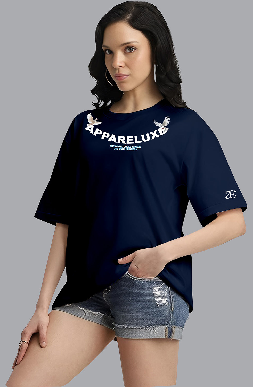 Organic Cotton Tshirt For Women |TOS-NAVY-153