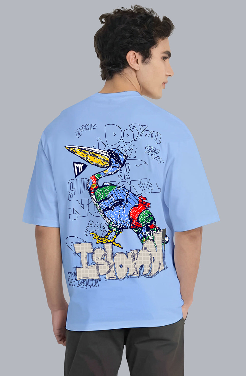 Organic Cotton Tshirt For Men |TOS-SKY BLUE-014