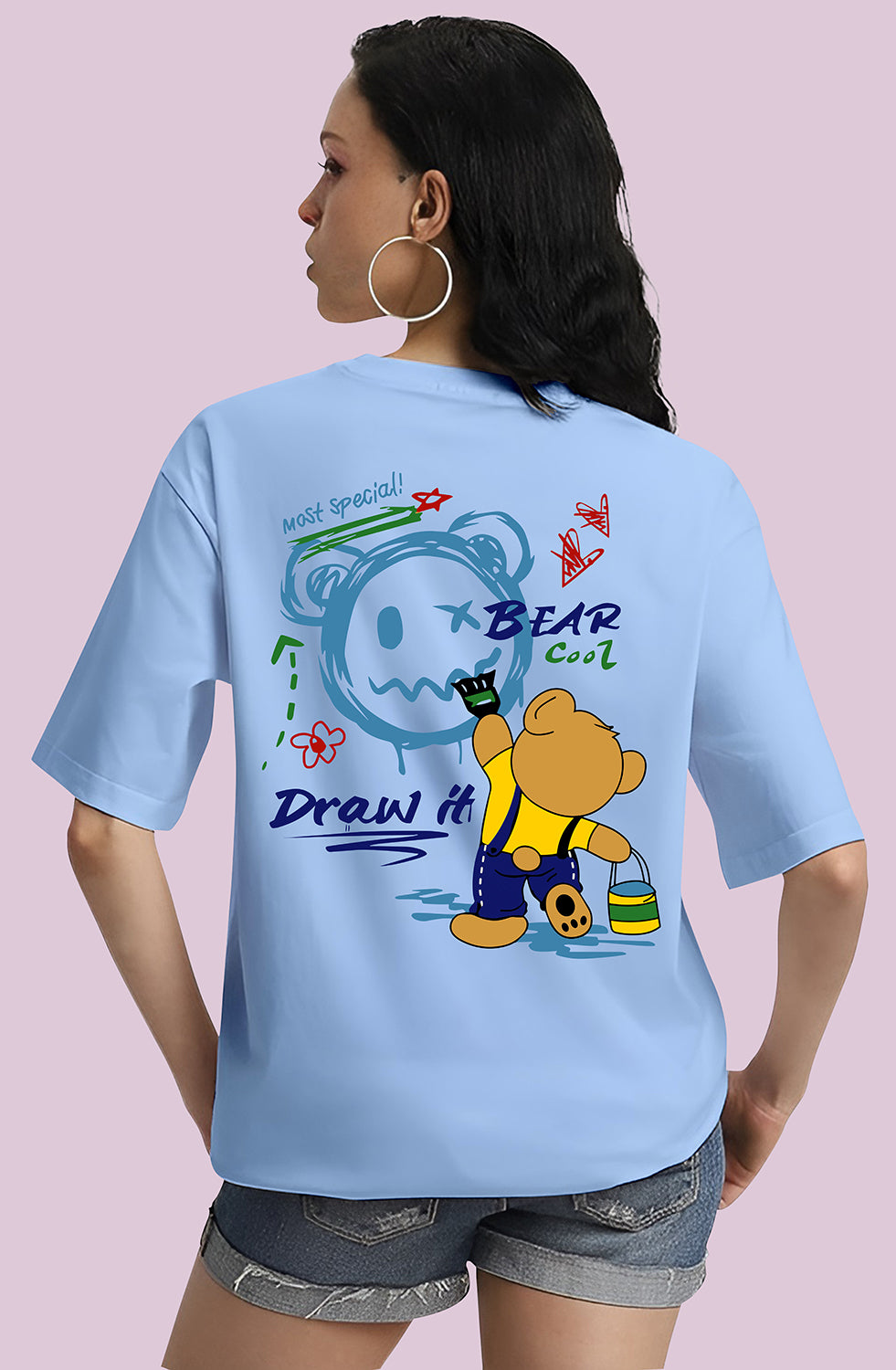 Organic Cotton Tshirt For Women |TOS-SKY BLUE-055