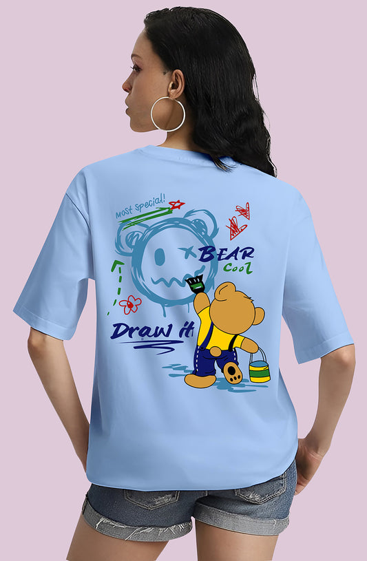 Organic Cotton Tshirt For Women |TOS-SKY BLUE-055