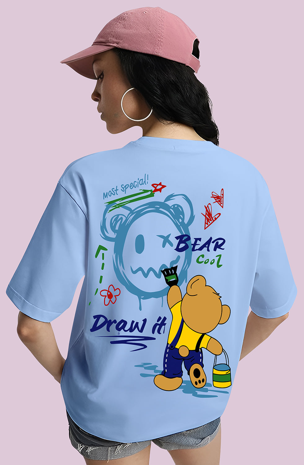 Organic Cotton Tshirt For Women |TOS-SKY BLUE-055