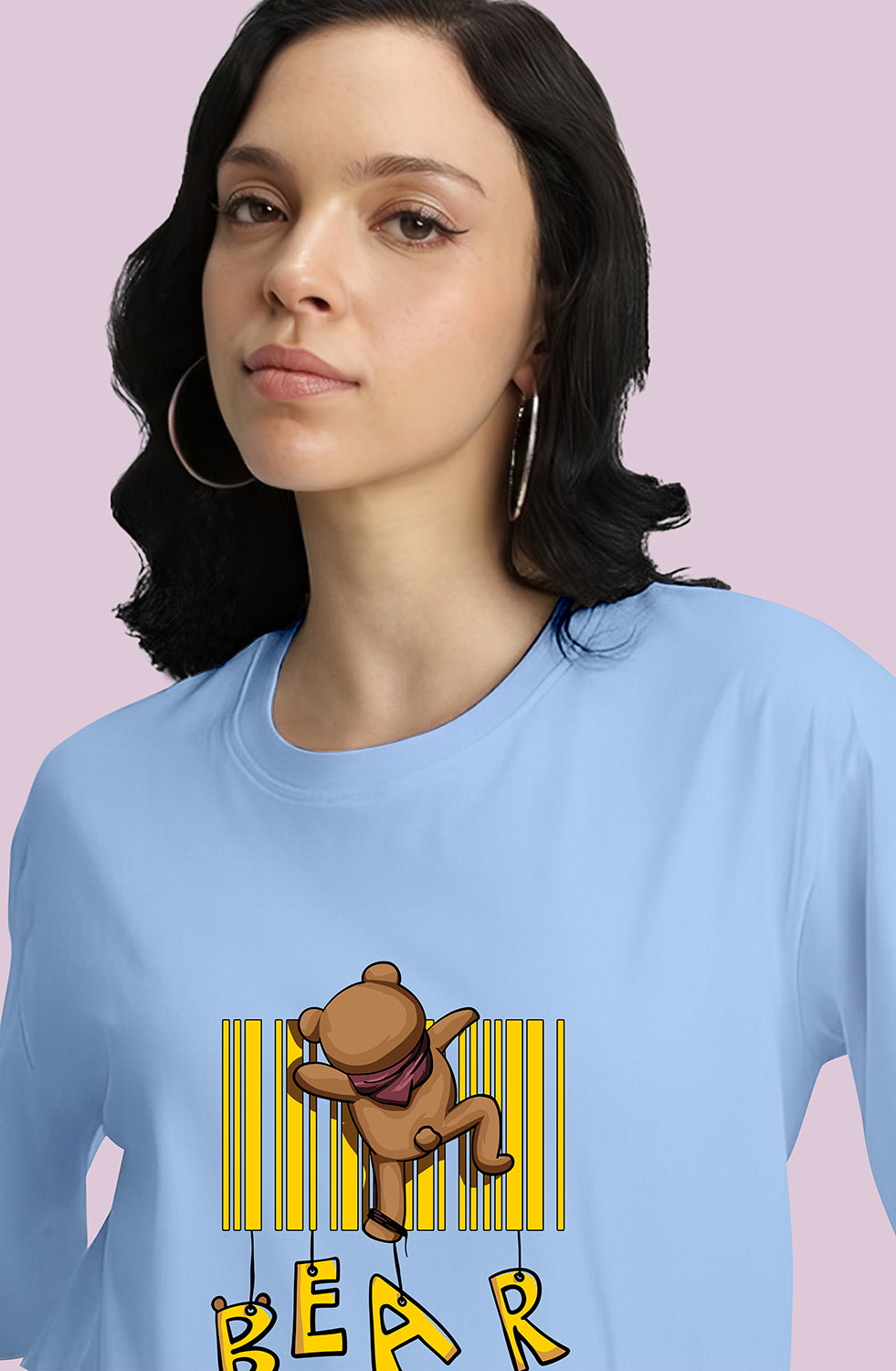 Organic Cotton Tshirt For Women |TOS-SKY BLUE-055