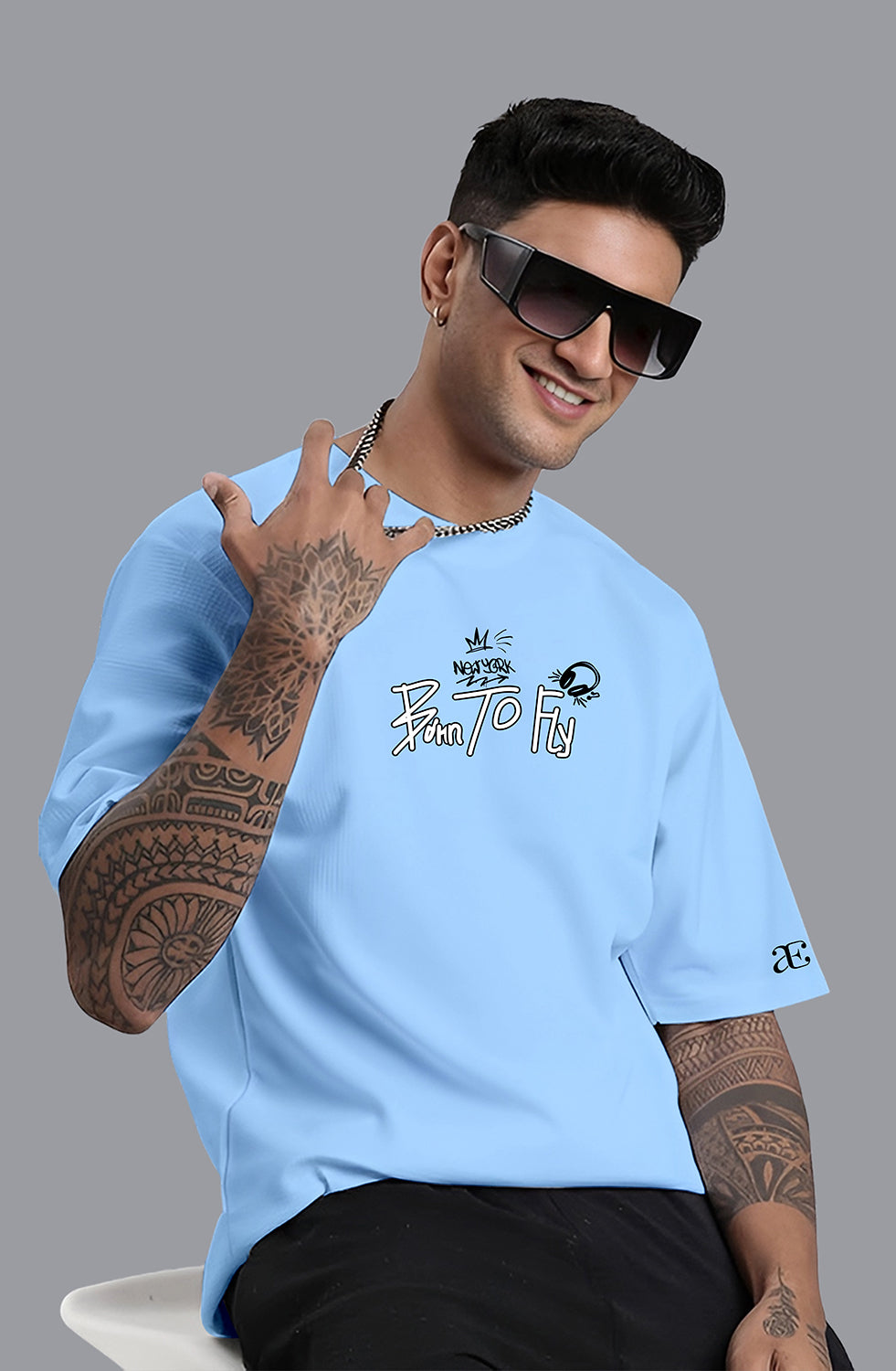 Organic Cotton Tshirt For Men |TOS-SKY BLUE-149