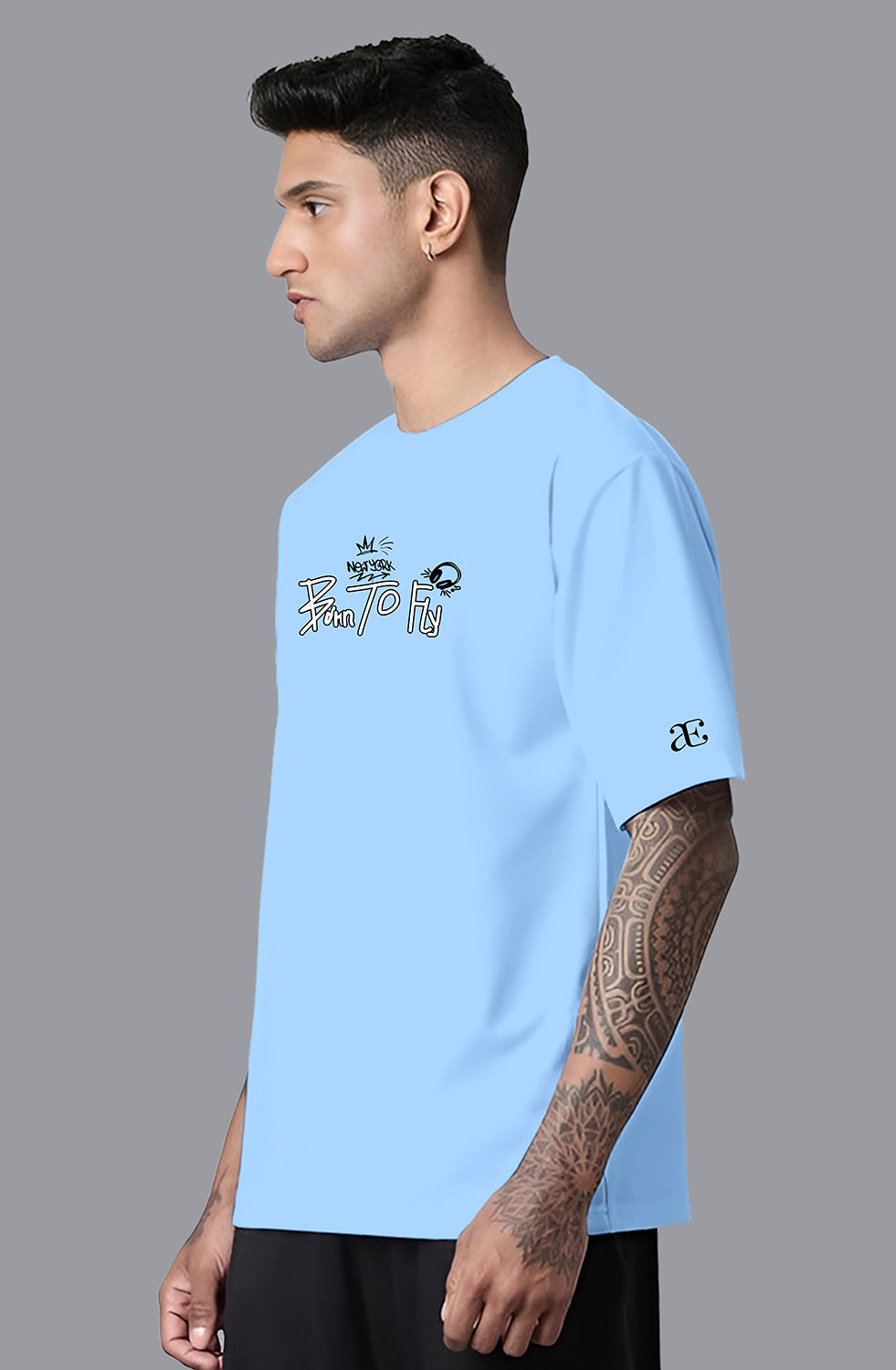 Organic Cotton Tshirt For Men |TOS-SKY BLUE-149