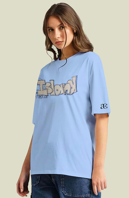 Organic Cotton Tshirt For Women |TOS-SKY BLUE-014