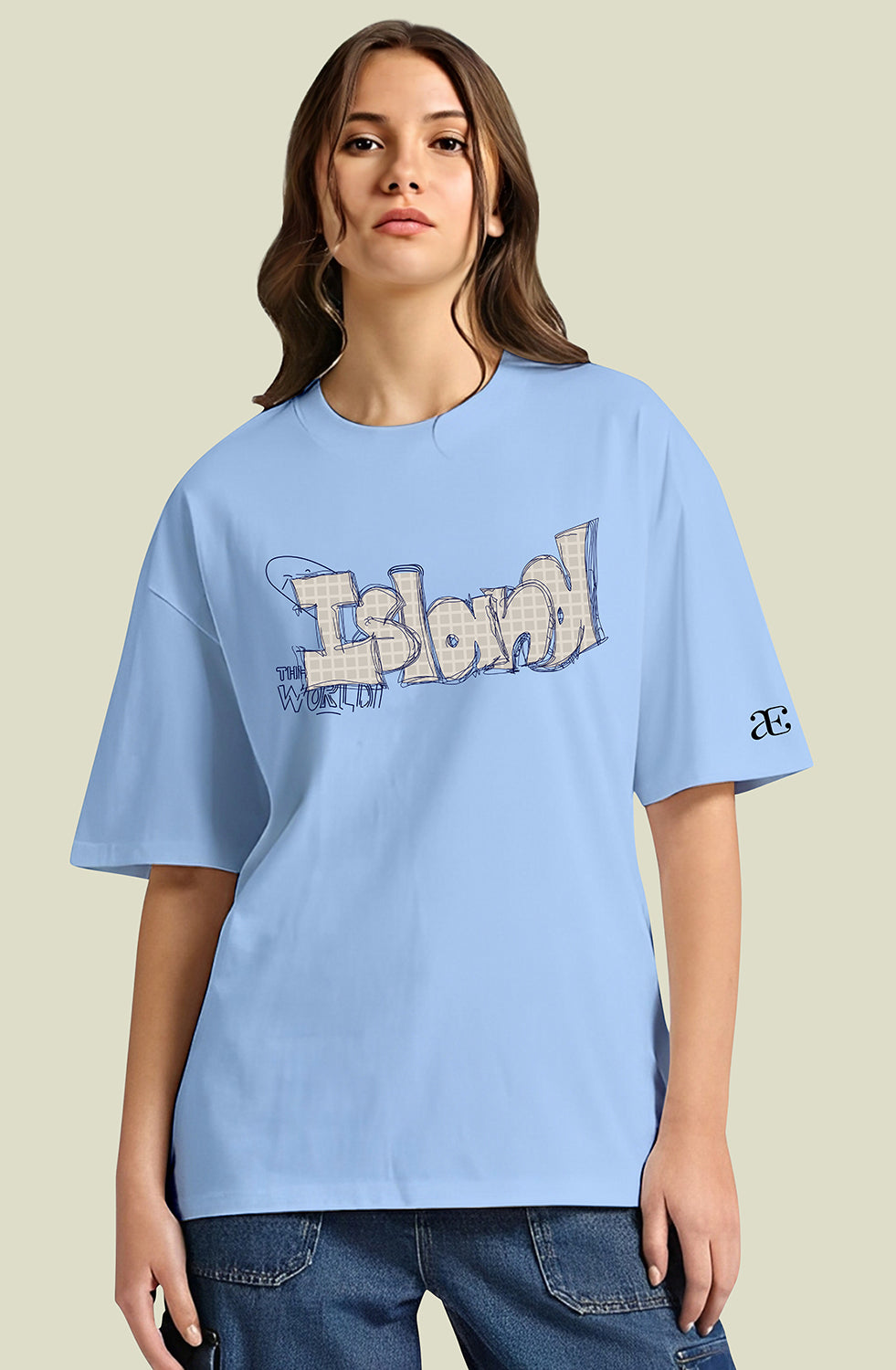Organic Cotton Tshirt For Women |TOS-SKY BLUE-014