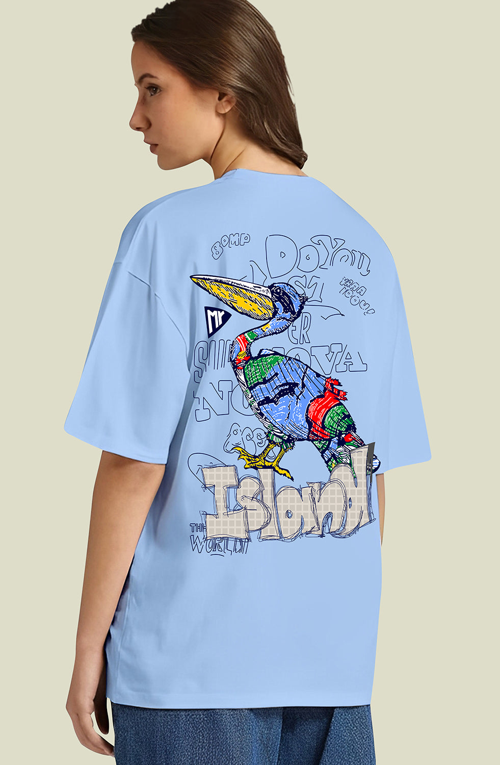 Organic Cotton Tshirt For Women |TOS-SKY BLUE-014