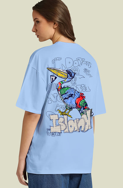 Organic Cotton Tshirt For Women |TOS-SKY BLUE-014