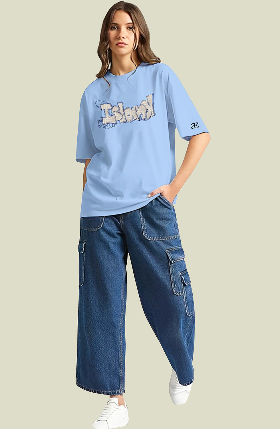 Organic Cotton Tshirt For Women |TOS-SKY BLUE-014