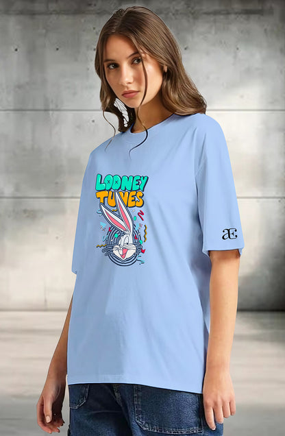 Organic Cotton Tshirt For Women |TOS-SKY BLUE-049