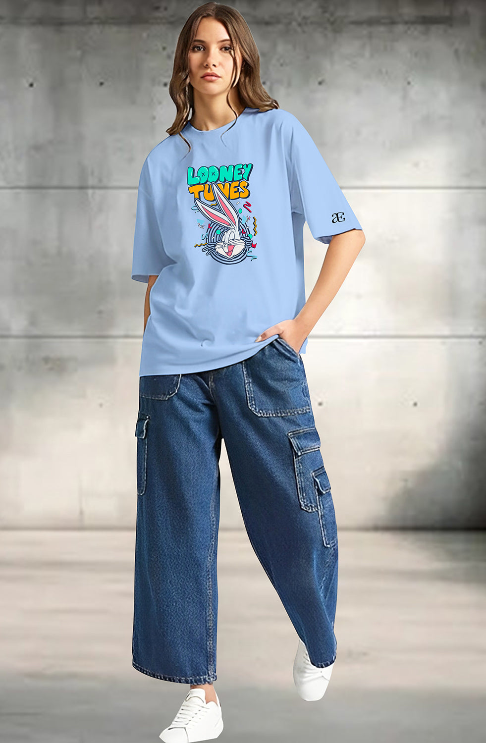 Organic Cotton Tshirt For Women |TOS-SKY BLUE-049