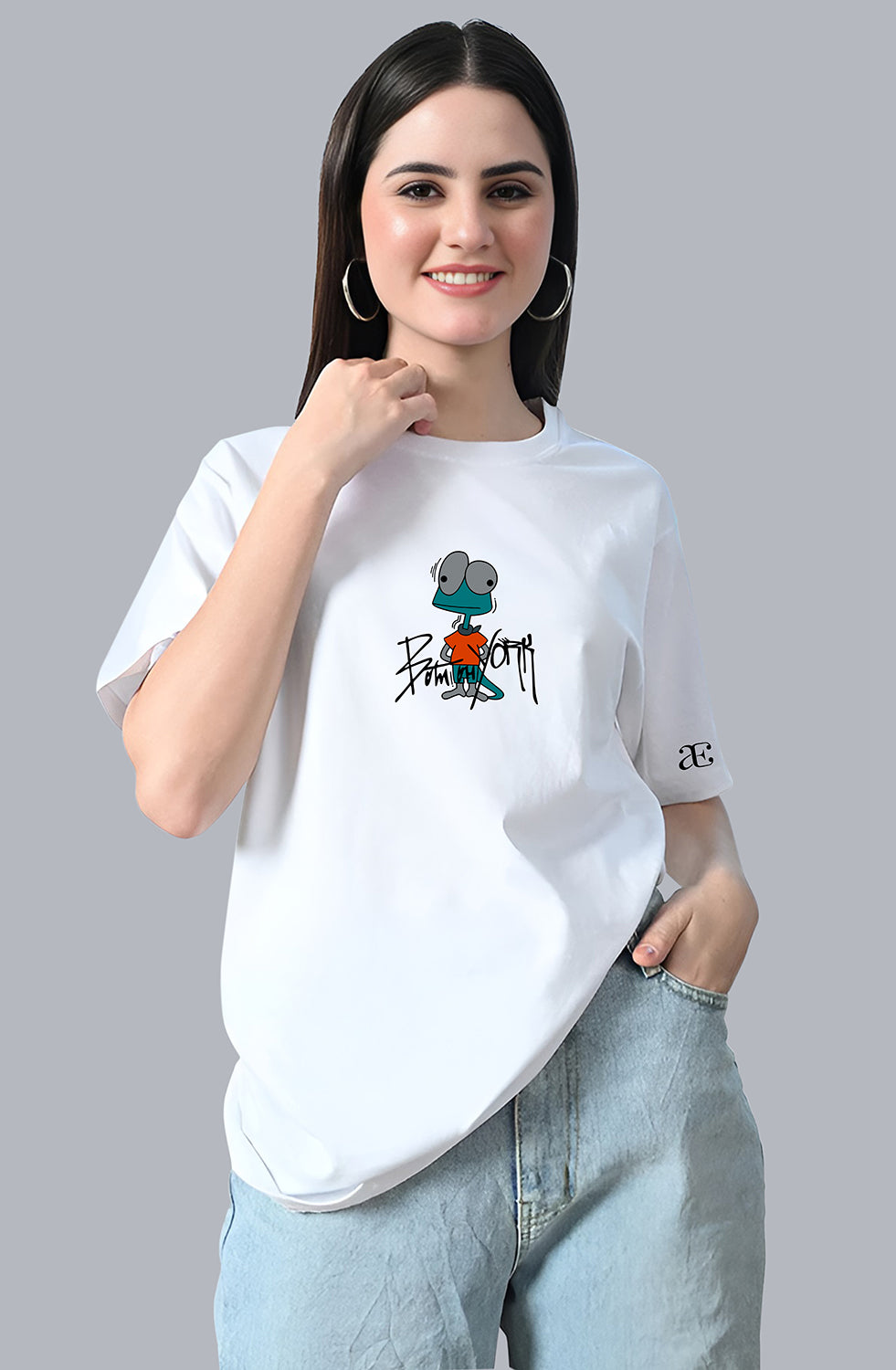 Organic Cotton Tshirt For Women |TOS-WHITE-043