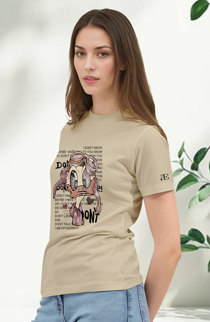 Women’s Organic Cotton Beige T-Shirt |TRN-BEIGE-101