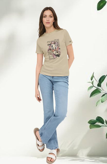 Women’s Organic Cotton Beige T-Shirt |TRN-BEIGE-101