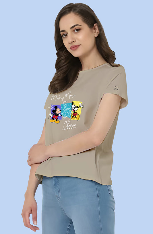 Women’s Organic Cotton Beige T-Shirt |TRN-BEIGE-104