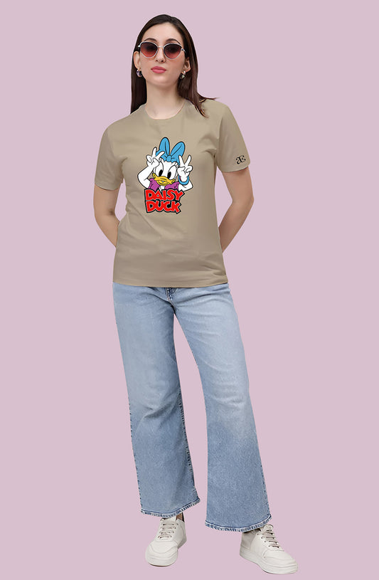 Women’s Organic Cotton Beige T-Shirt |TRN-BEIGE-105