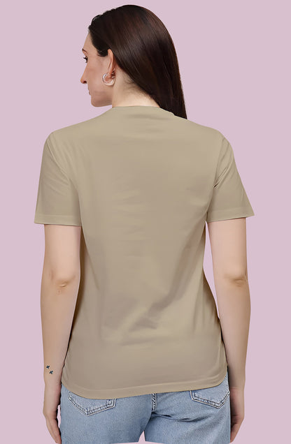 Women’s Organic Cotton Beige T-Shirt |TRN-BEIGE-105