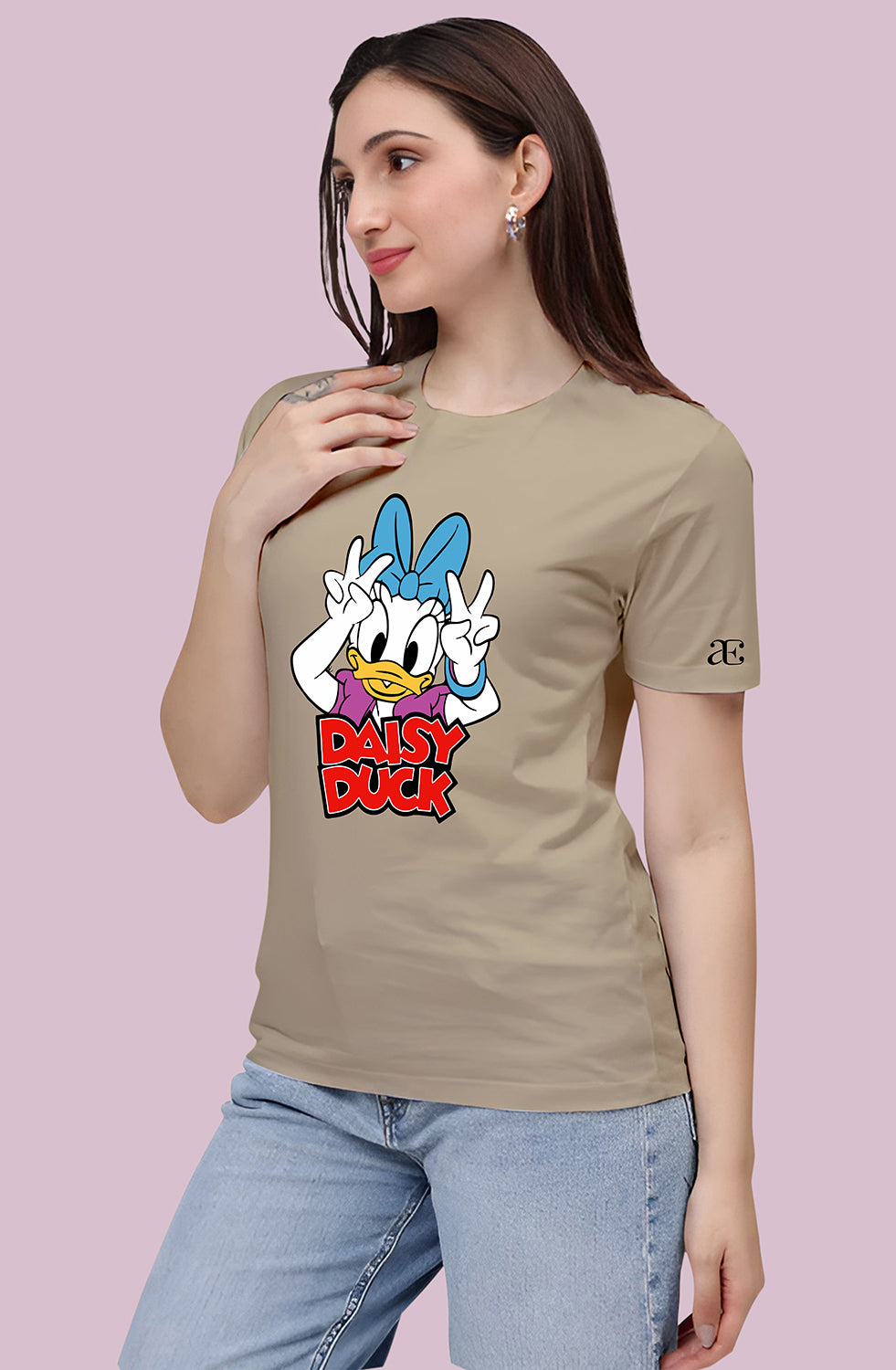 Women’s Organic Cotton Beige T-Shirt |TRN-BEIGE-105