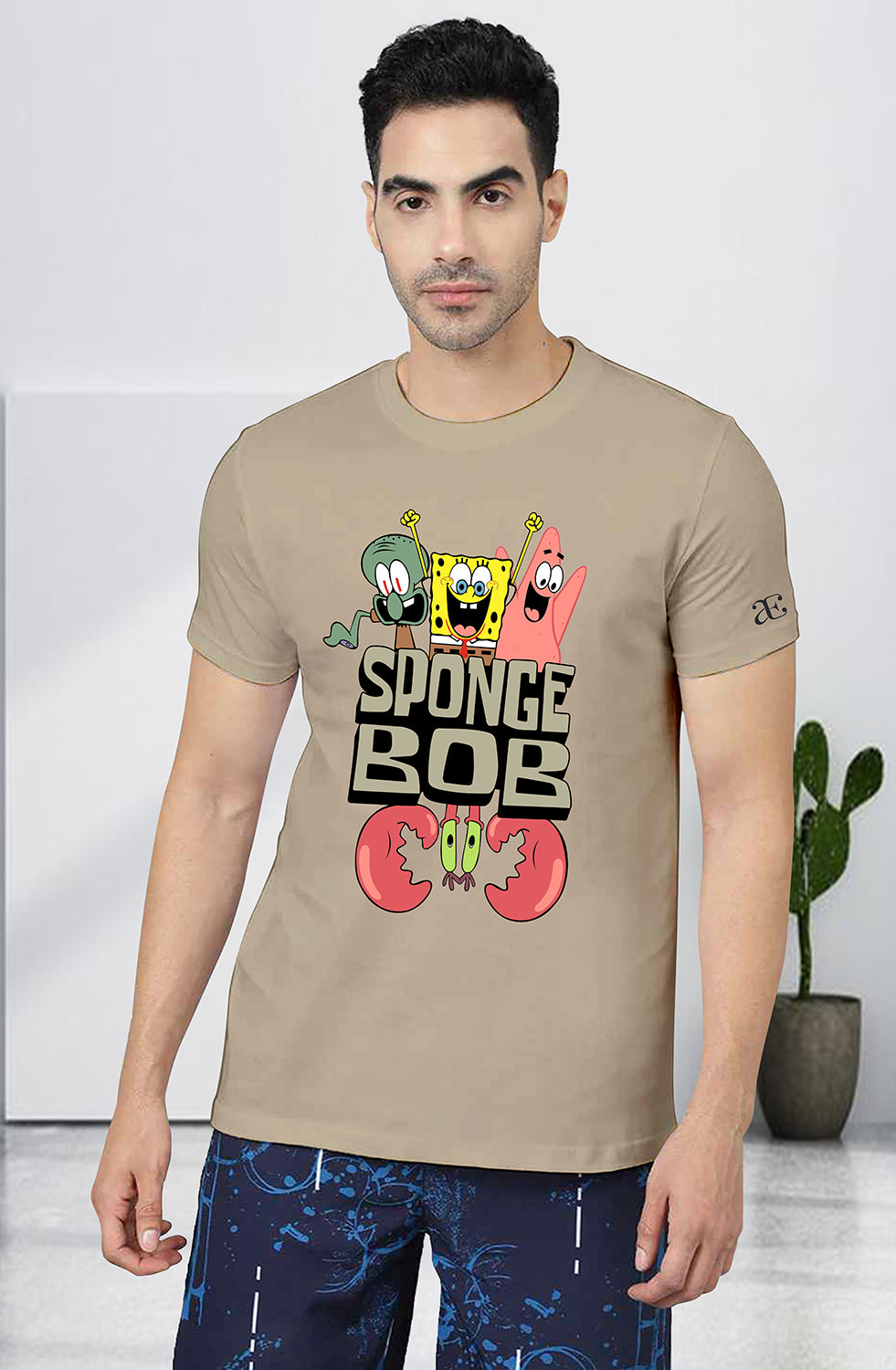 Men’s Organic Cotton Beige T-Shirt |TRN-BEIGE-106