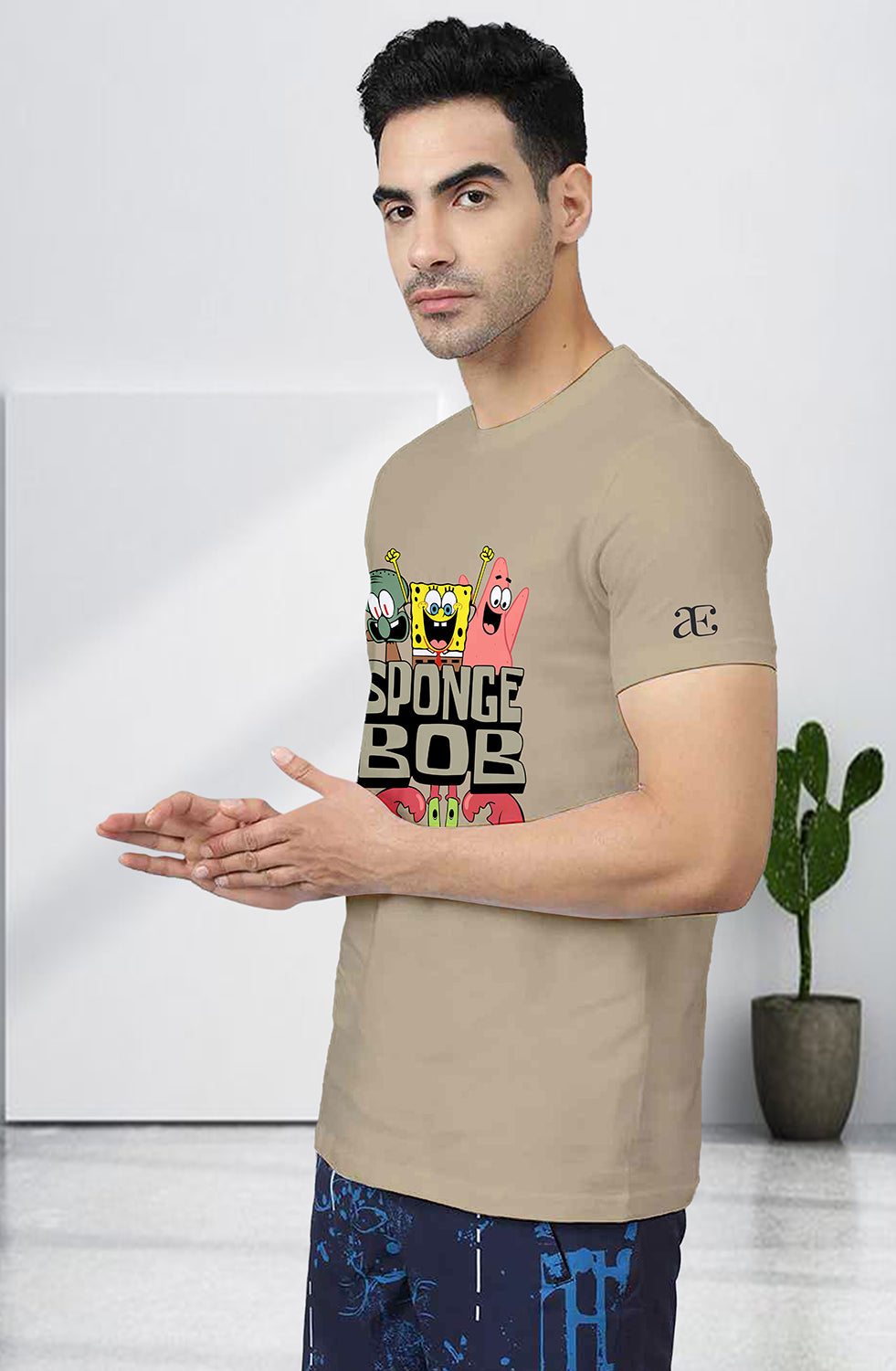 Men’s Organic Cotton Beige T-Shirt |TRN-BEIGE-106