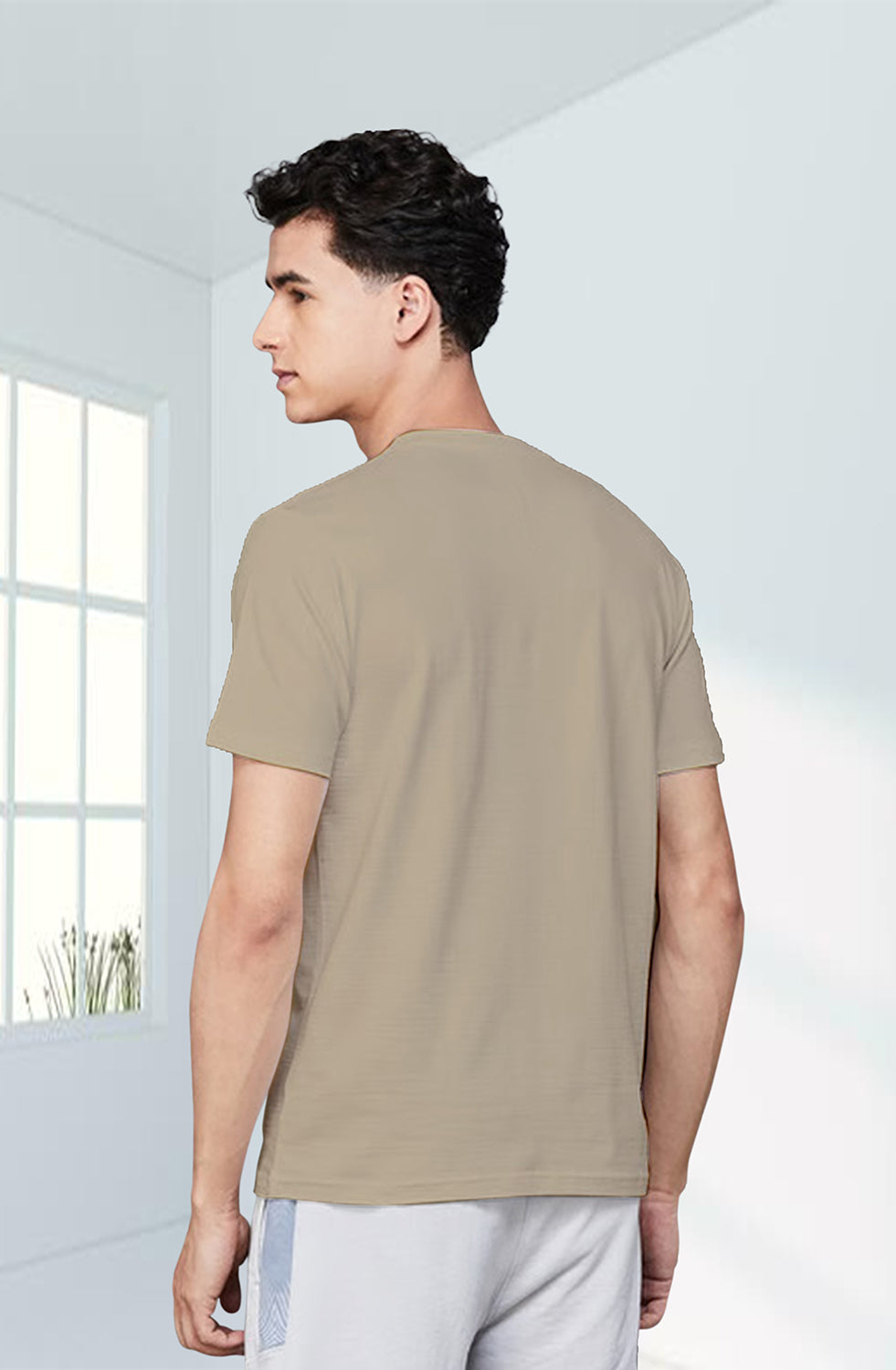 Men’s Organic Cotton Beige T-Shirt |TRN-BEIGE-107