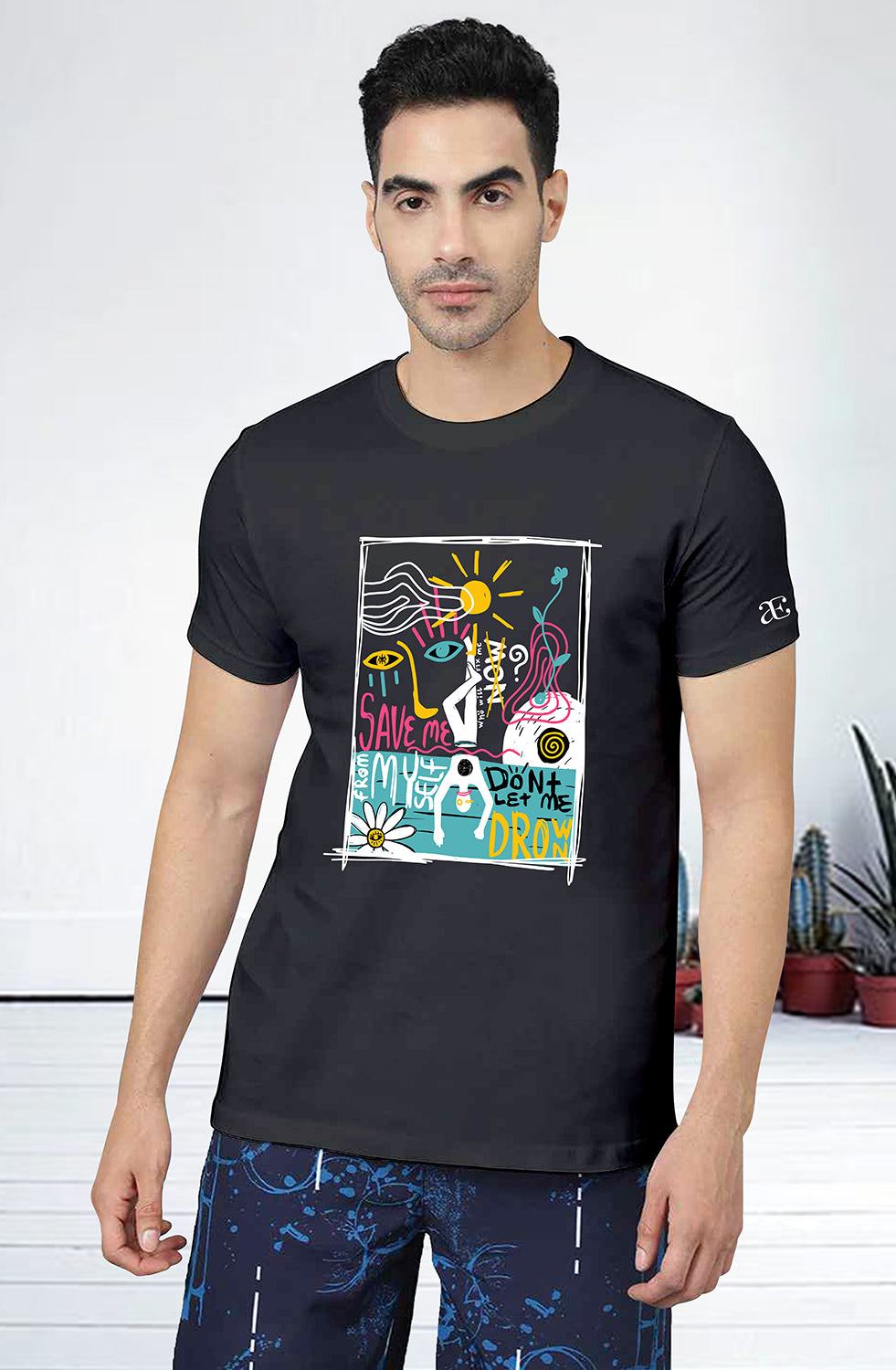 Men’s Organic Cotton Black T-Shirt |TRN-BLACK-108