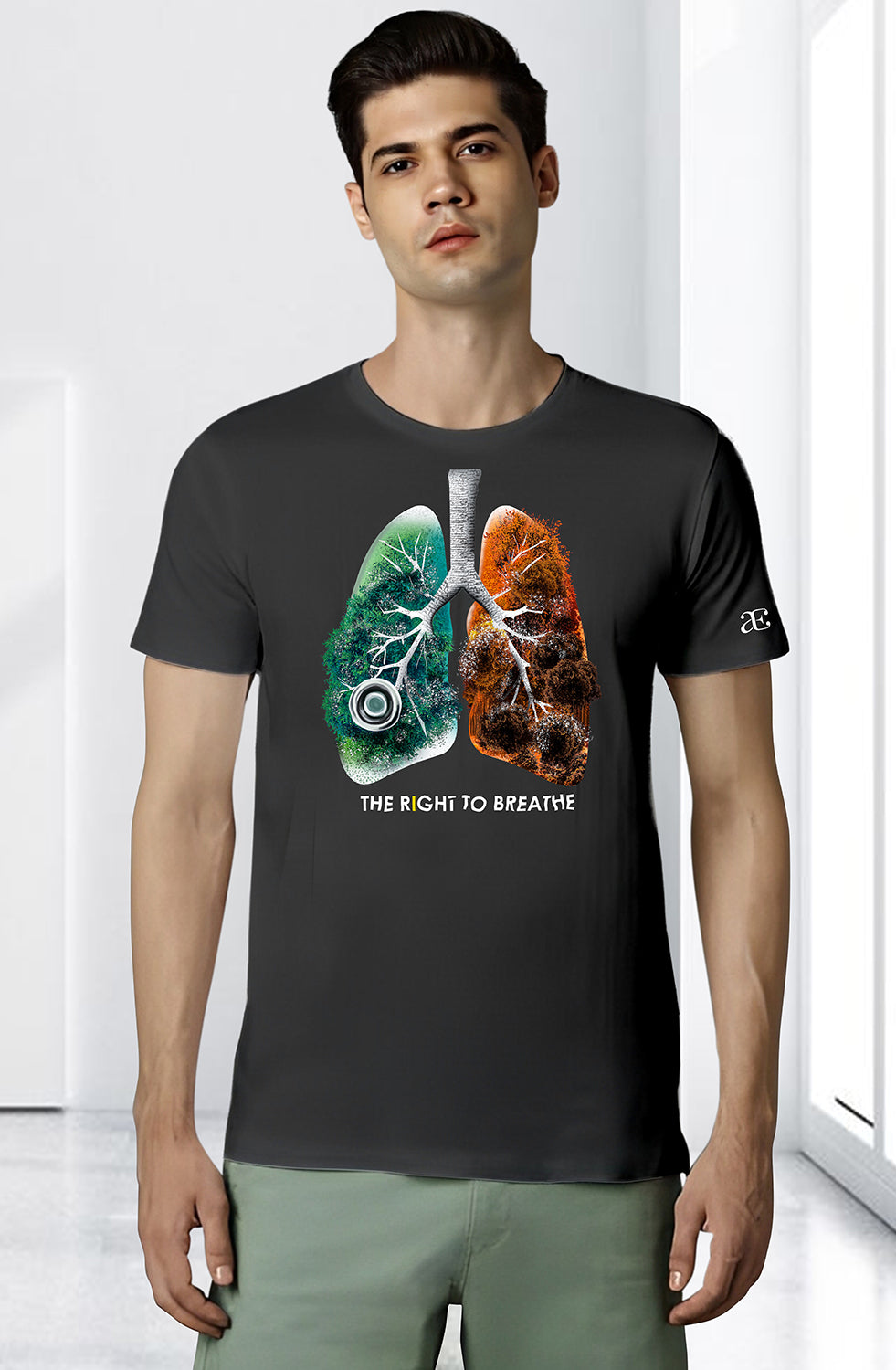 Men’s Organic Cotton Black T-Shirt |TRN-BLACK-116